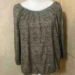 Michael Kors Leopard Print Blouse. Size Large.